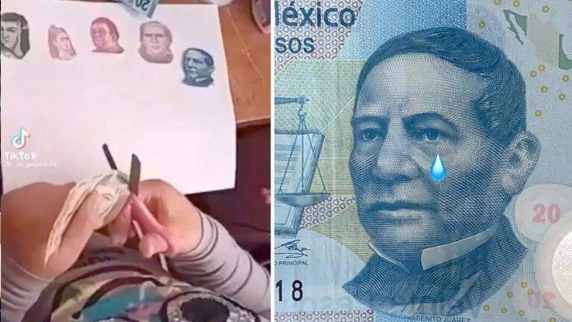 benito juárez y niña recortando